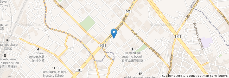 Mapa de ubicacion de 東光庵 en Japan, 東京都, 豊島区, 北区.