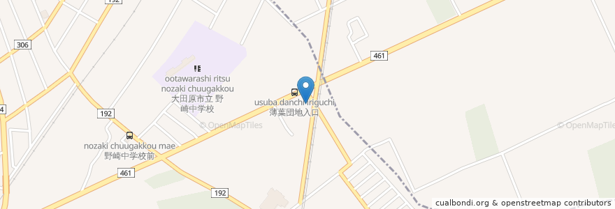 Mapa de ubicacion de 栃木銀行 en Jepun, 栃木県, 大田原市.