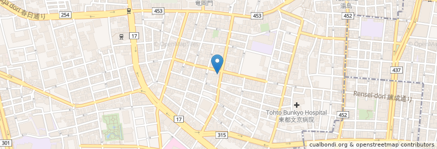 Mapa de ubicacion de 幸福里 en Japão, Tóquio, 文京区.