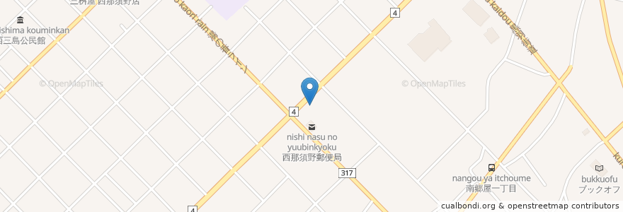 Mapa de ubicacion de スターバックス en Japão, 栃木県, 那須塩原市.
