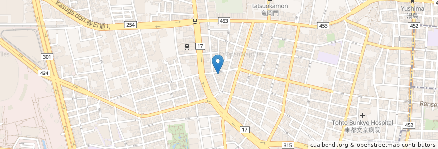 Mapa de ubicacion de 三井のリパーク en Japan, 東京都, 文京区.