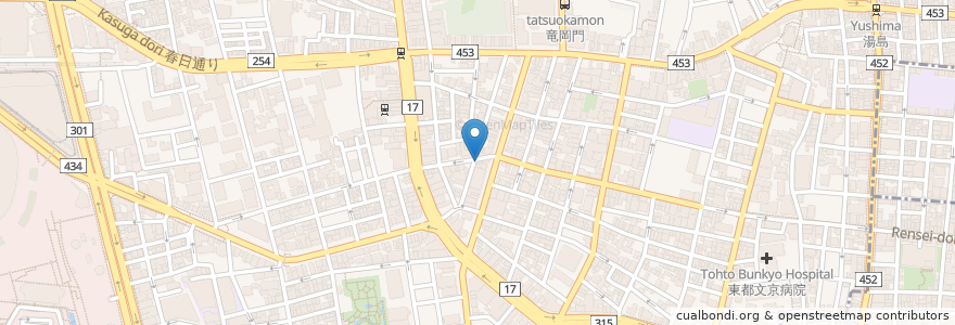 Mapa de ubicacion de 長崎らーめん琴海 en 日本, 东京都/東京都, 文京区.