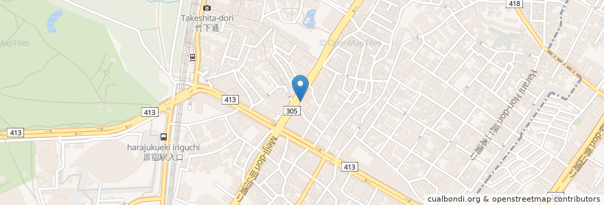 Mapa de ubicacion de Roast Beef Ono en 日本, 東京都, 渋谷区.