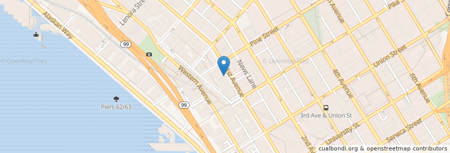 Mapa de ubicacion de Shug's Soda Fountain & Ice Cream en 미국, 워싱턴, King County, Seattle.