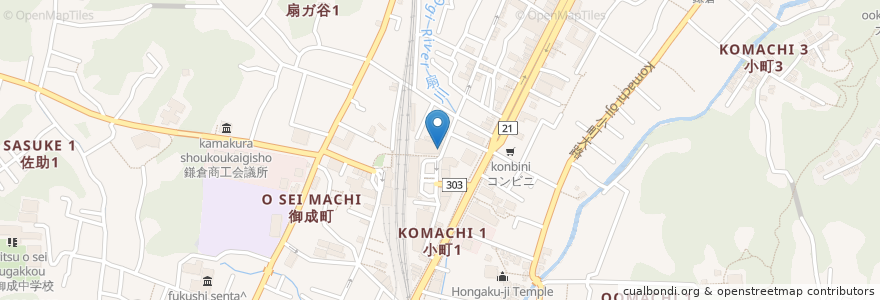 Mapa de ubicacion de Rooftops Burger en 일본, 가나가와현, 鎌倉市.