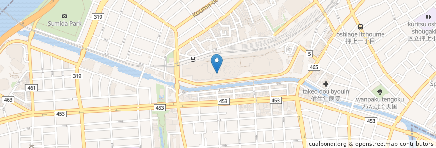 Mapa de ubicacion de Kobe Croquette en 日本, 東京都, 墨田区.