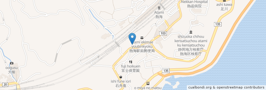 Mapa de ubicacion de サイトウ薬品 en Japonya, 静岡県, 熱海市.