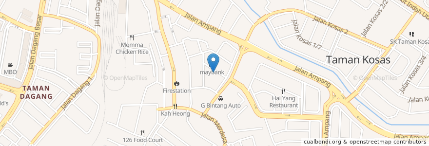 Mapa de ubicacion de One Cinemas en Malaysia, Selangor, Ampang Jaya Municipal Council.