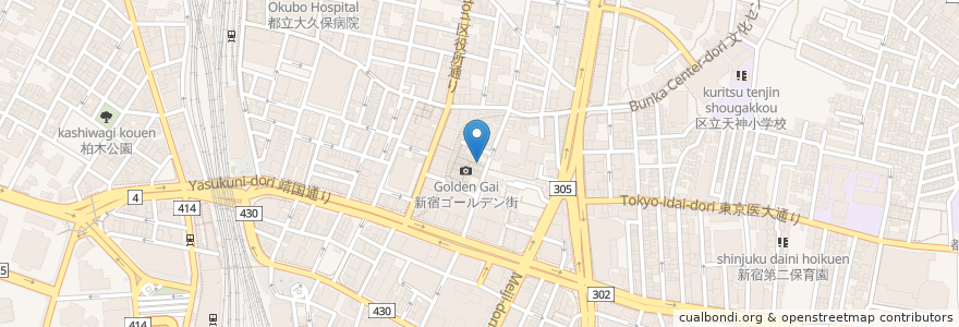 Mapa de ubicacion de The Open Book en 일본, 도쿄도, 신주쿠.