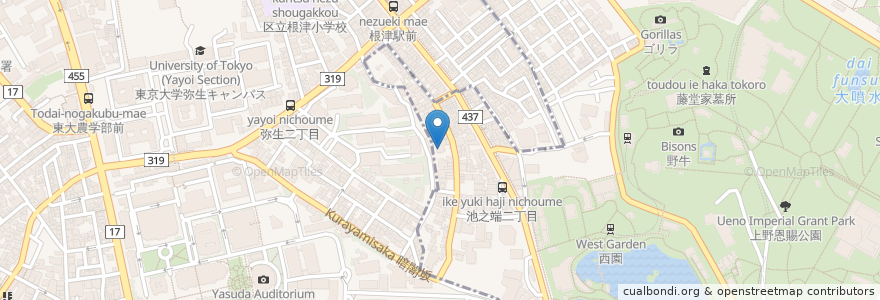 Mapa de ubicacion de 忠綱寺 en Jepun, 東京都, 文京区.