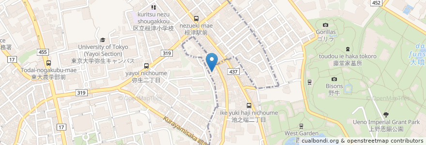 Mapa de ubicacion de 休昌院 en Japan, 東京都, 文京区.