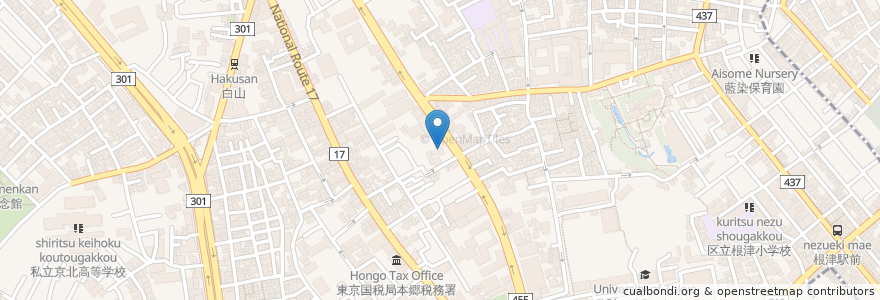 Mapa de ubicacion de 西善寺 en Japonya, 東京都, 文京区.
