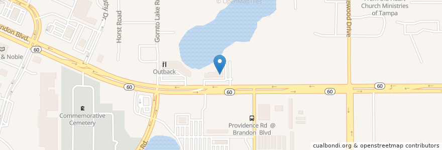 Mapa de ubicacion de Anthony's Coal Fired Pizza en United States, Florida, Hillsborough County.