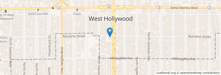 Mapa de ubicacion de Ysabel en ایالات متحده آمریکا, کالیفرنیا, Los Angeles County, لوس آنجلس, West Hollywood.