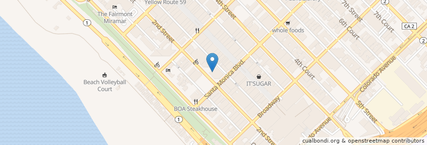 Mapa de ubicacion de SUGARFISH by sushi nozawa en Соединённые Штаты Америки, Калифорния, Los Angeles County.