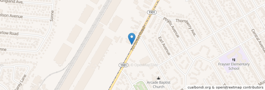 Mapa de ubicacion de 7th / Arcade en Amerika Syarikat, Kentucky, Jefferson County, Louisville.