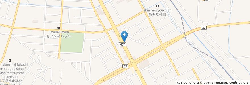 Mapa de ubicacion de 餃子の王将 en 日本, 埼玉県, 東松山市.