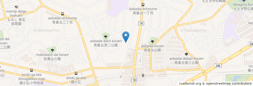 Mapa de ubicacion de 青葉台キリスト教会 en Япония, Канагава, Йокогама, Аоба.