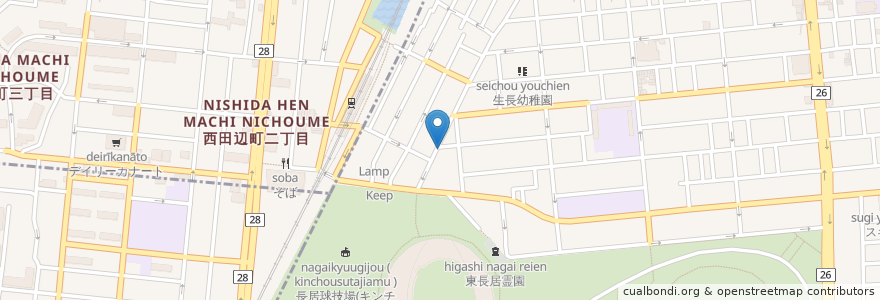 Mapa de ubicacion de オーケー薬局 en Japan, Präfektur Osaka, 大阪市, 東住吉区.