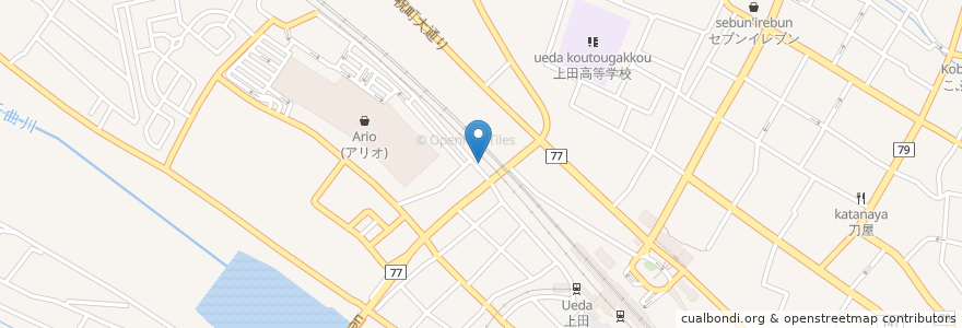Mapa de ubicacion de ひるメシ屋 en Japão, Nagano, 上田市.
