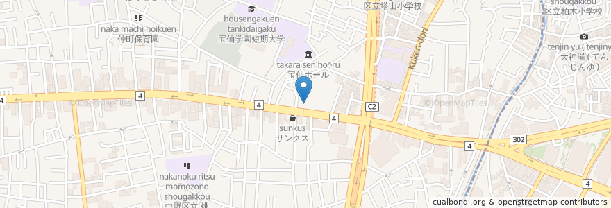 Mapa de ubicacion de 尾張屋 en Jepun, 東京都, 中野区.