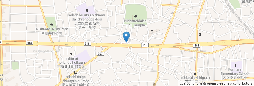 Mapa de ubicacion de どぜう 季節料理 大門 en اليابان, 東京都, 足立区.