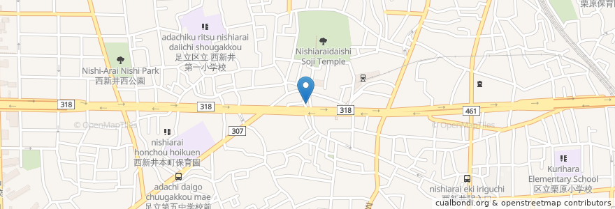 Mapa de ubicacion de 大利根 en اليابان, 東京都, 足立区.