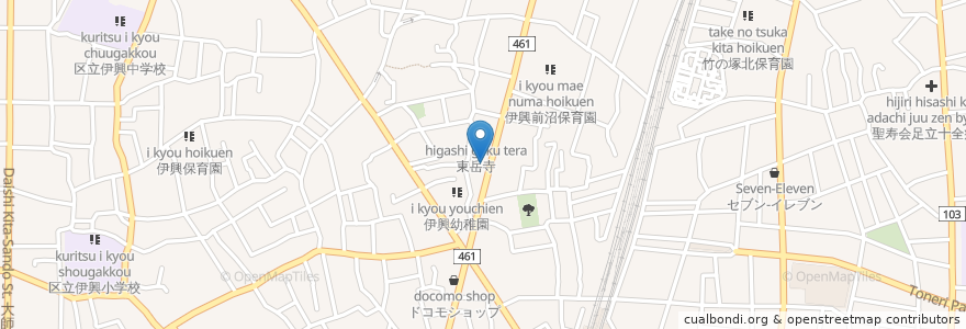 Mapa de ubicacion de イコー眼科 en Jepun, 東京都, 足立区.