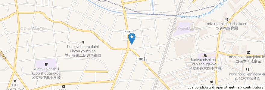 Mapa de ubicacion de グループホーム東伊興 en Japan, 東京都, 足立区.