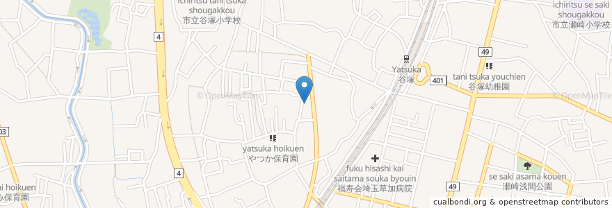 Mapa de ubicacion de 草加八潮消防局 谷塚ステーション en Japão.