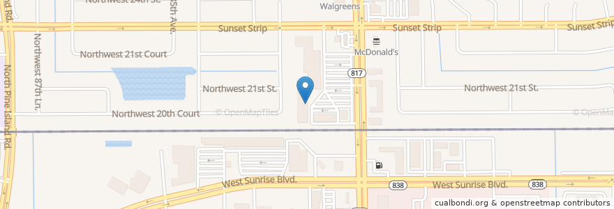 Mapa de ubicacion de Enterprise en Vereinigte Staaten Von Amerika, Florida, Broward County.