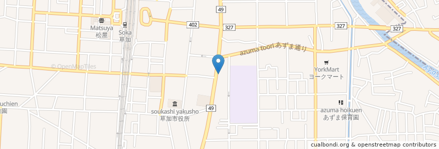 Mapa de ubicacion de 草加薬局 en Japão, 埼玉県, 草加市.