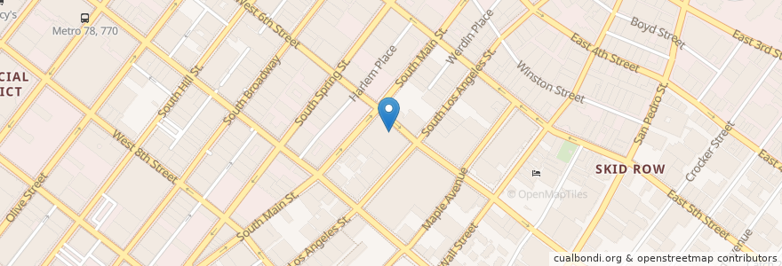 Mapa de ubicacion de Cole's en 미국, 캘리포니아주, Los Angeles County, 로스앤젤레스.