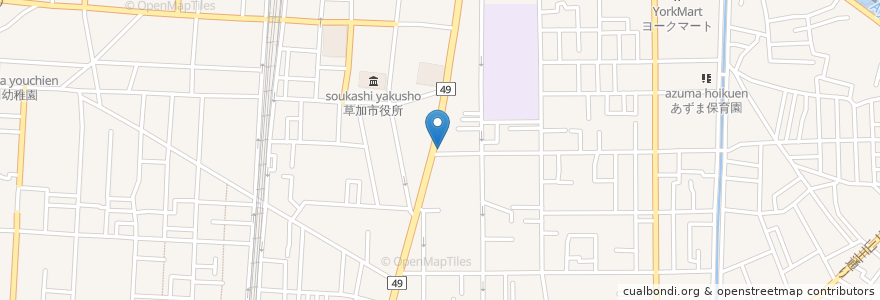 Mapa de ubicacion de しのや en Japan, Präfektur Saitama, 草加市.