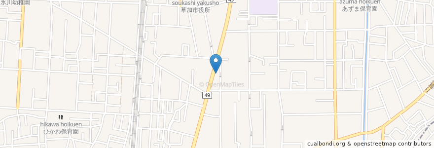 Mapa de ubicacion de 西うさぎ en Japan, Präfektur Saitama, 草加市.