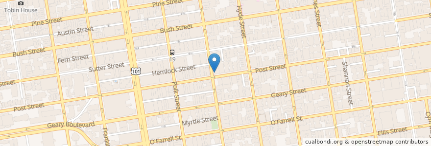 Mapa de ubicacion de Yemeni's Restaurant en Amerika Birleşik Devletleri, Kaliforniya, San Francisco, San Francisco.