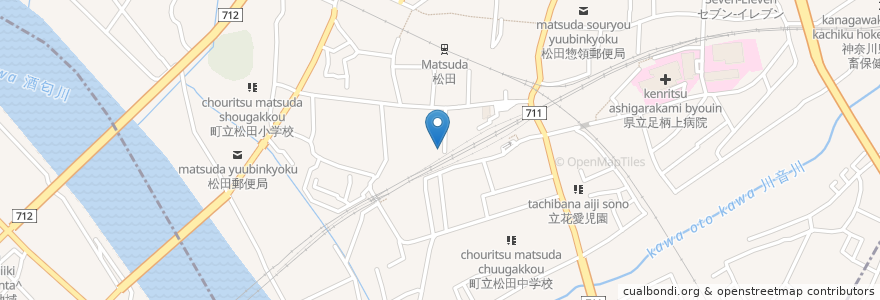 Mapa de ubicacion de 佐藤内科医院 en 日本, 神奈川県, 足柄上郡, 松田町.