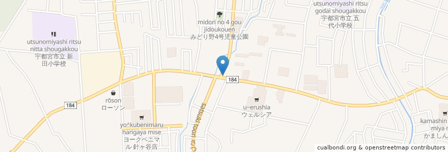 Mapa de ubicacion de エネオス en Jepun, 栃木県, 宇都宮市.