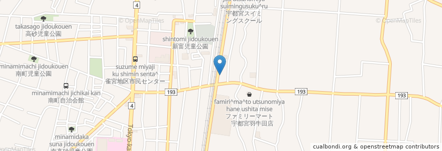Mapa de ubicacion de ラーメン幸八 en 日本, 栃木県, 宇都宮市.