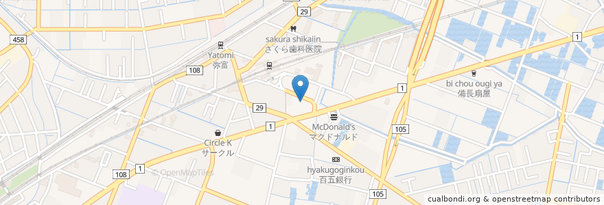 Mapa de ubicacion de 彦坂歯科医院 en 日本, 愛知県, 弥富市.