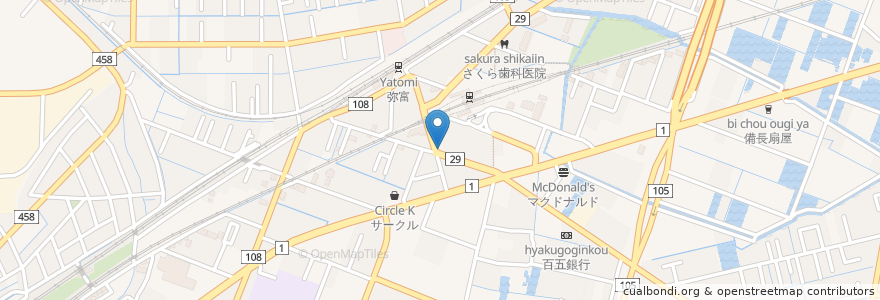 Mapa de ubicacion de きはち en 日本, 愛知県, 弥富市.