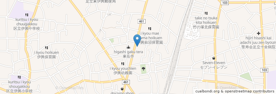 Mapa de ubicacion de 待木医院 en ژاپن, 東京都, 足立区.