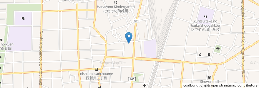 Mapa de ubicacion de クロス動物医療センター en Japão, Tóquio, 足立区.