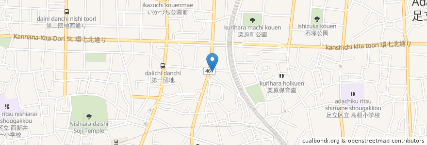 Mapa de ubicacion de 岩崎歯科クリニック en Япония, Токио, Адати.