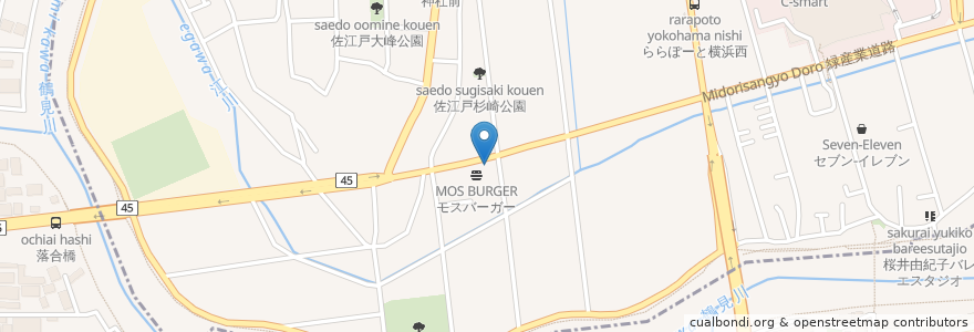 Mapa de ubicacion de サイゼリヤ en Japão, 神奈川県, 横浜市, 都筑区.