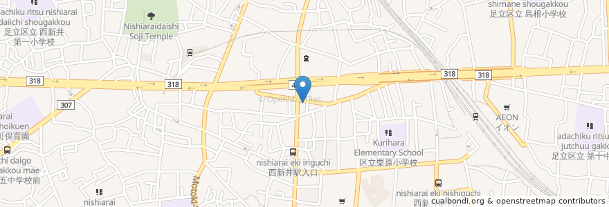 Mapa de ubicacion de かずみ en Japonya, 東京都, 足立区.