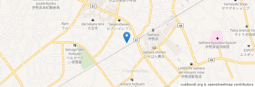 Mapa de ubicacion de かとうひふ科医院 en Japón, Prefectura De Kanagawa, 伊勢原市.