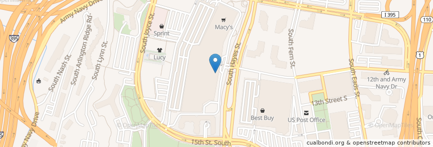 Mapa de ubicacion de Matchbox en 美利坚合众国/美利堅合眾國, 弗吉尼亚州 / 維吉尼亞州 / 維珍尼亞州, Arlington County, Arlington.