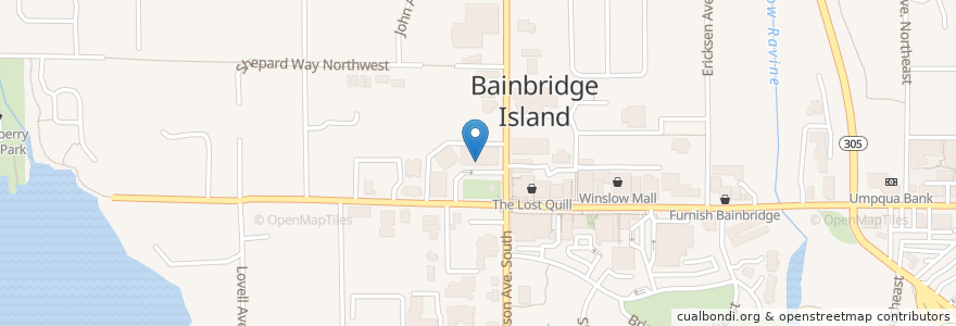 Mapa de ubicacion de Bainbridge Island Community Pharmacy en 미국, 워싱턴, Kitsap County, Bainbridge Island.
