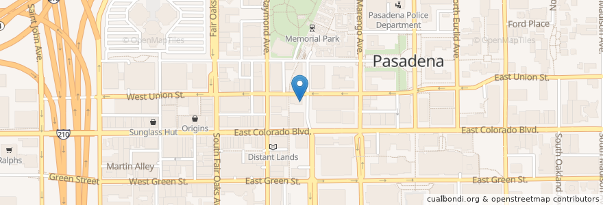 Mapa de ubicacion de Tortugas en 美利坚合众国/美利堅合眾國, 加利福尼亚州/加利福尼亞州, 洛杉矶县, Pasadena.